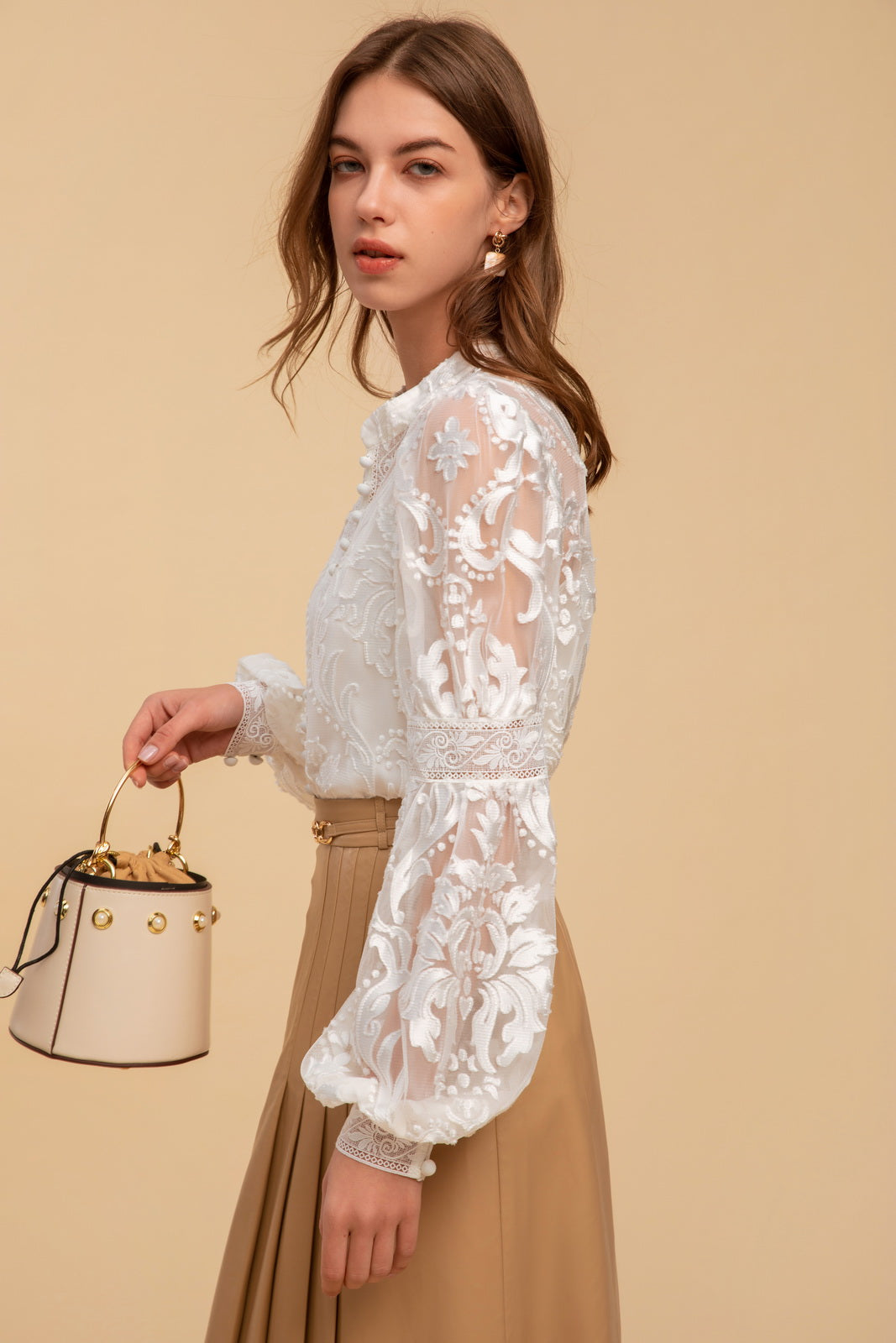 Lila Lace Blouse - White – Sage Collective