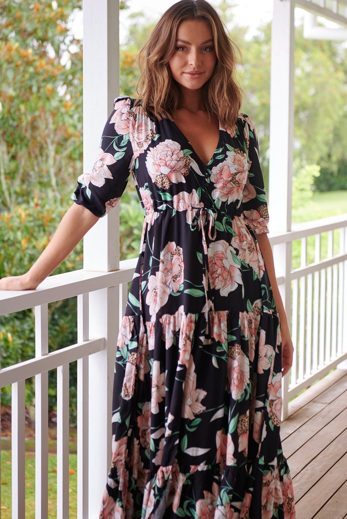 Anabel Maxi Dress - Black Floral – Sage Collective